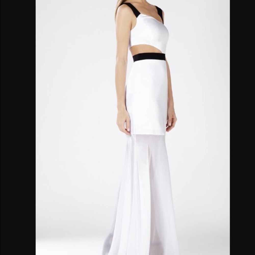 - BCBG MaxAzria Sexy White/Black Long Dress